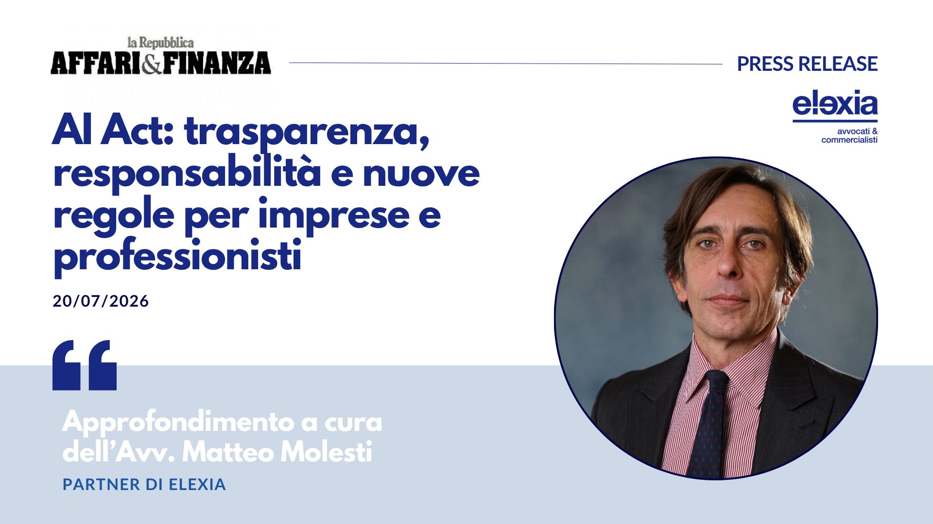 AI Act: trasparenza, responsabilità e nuove regole per imprese e professionisti